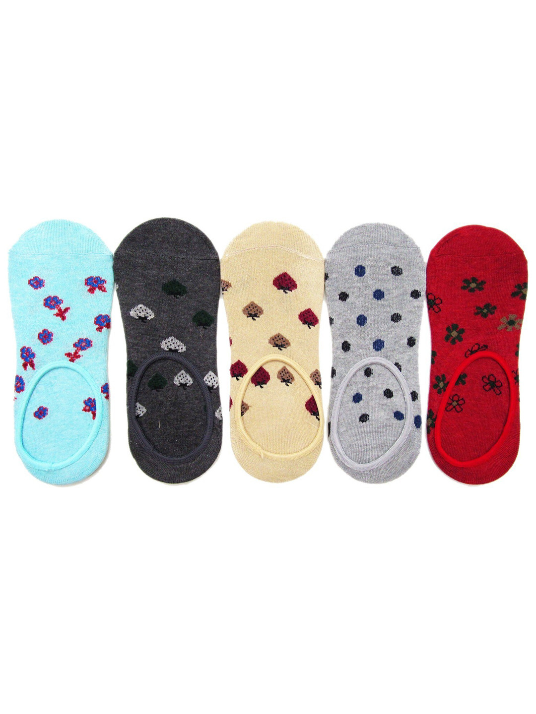 RC. ROYAL CLASS Women Pack Of 5 Patterned Cotton Liner Socks