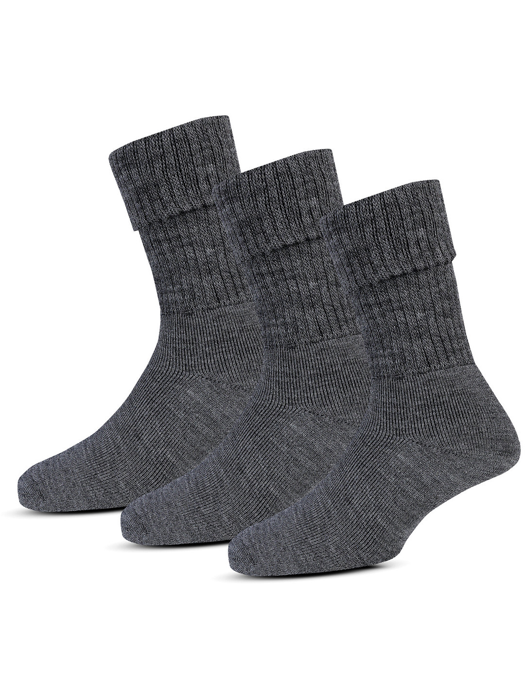 RC. ROYAL CLASS Women Pack Of 3 Black Melange Calf Length Woolen Socks