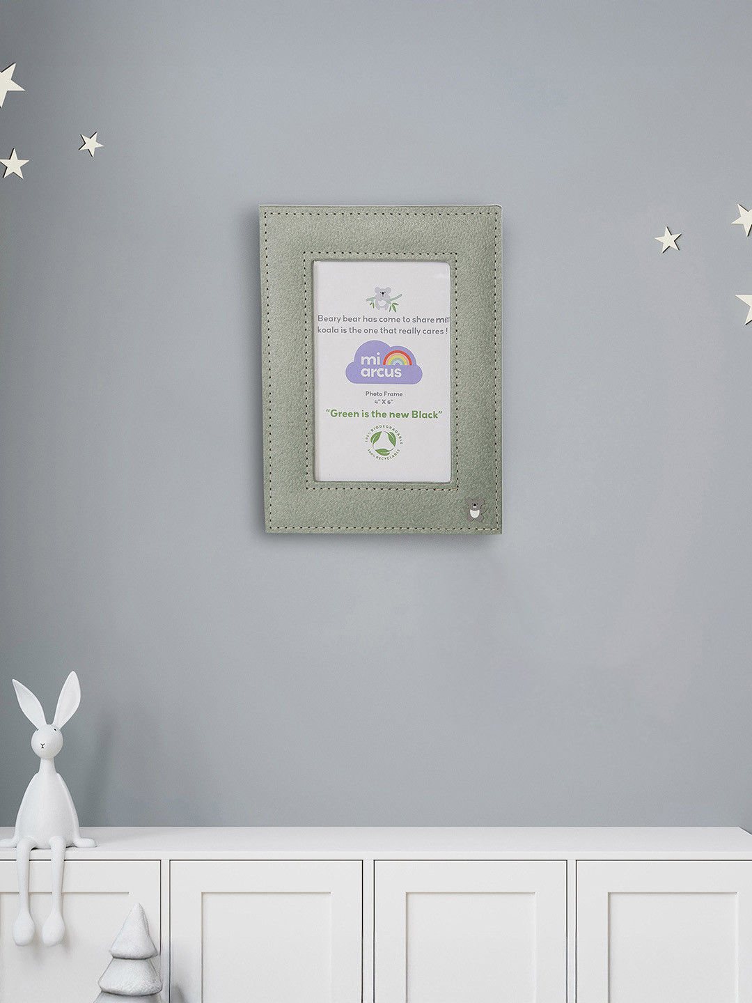 MiArcus 4x6 Inch Stand Photo Frame with Textured Paper Finish - Green