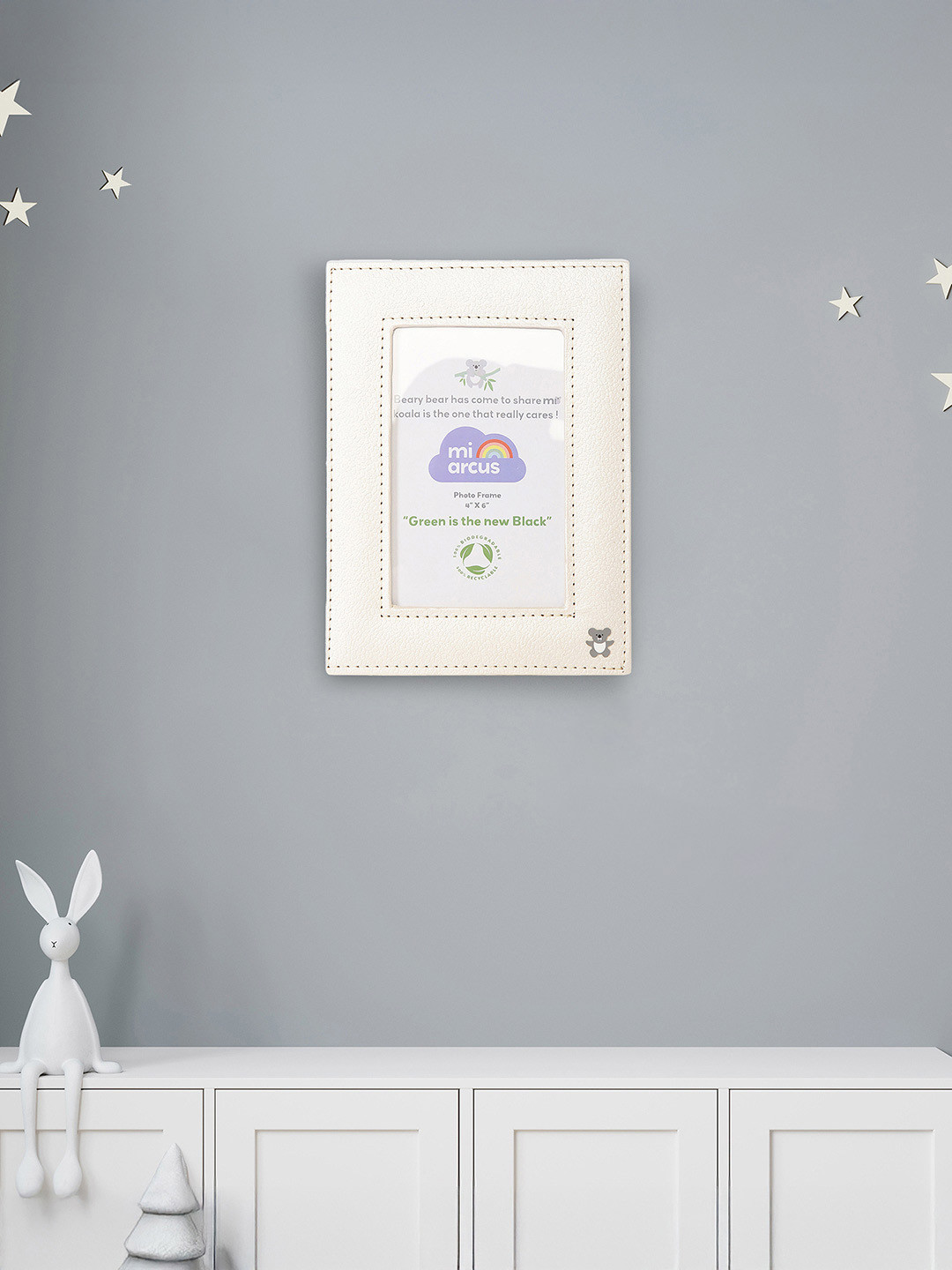 MiArcus 4x6 Inch Stand Photo Frame with Textured Paper Finish - White