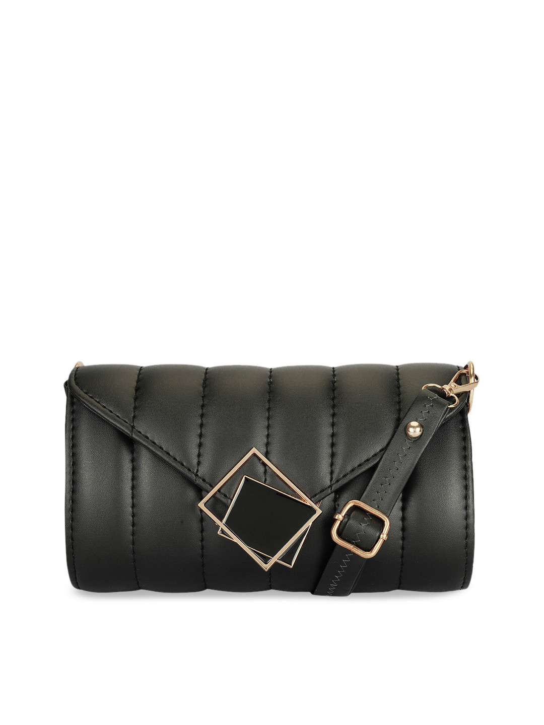 Athena Black Structured Sling Bag