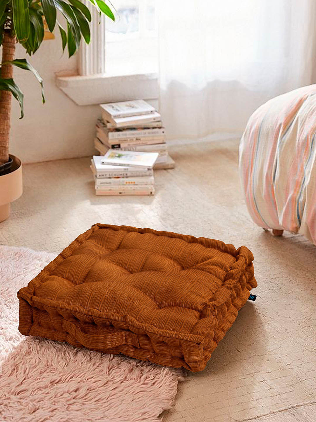 S9home by Seasons Copper Textured Square Floor Cushion