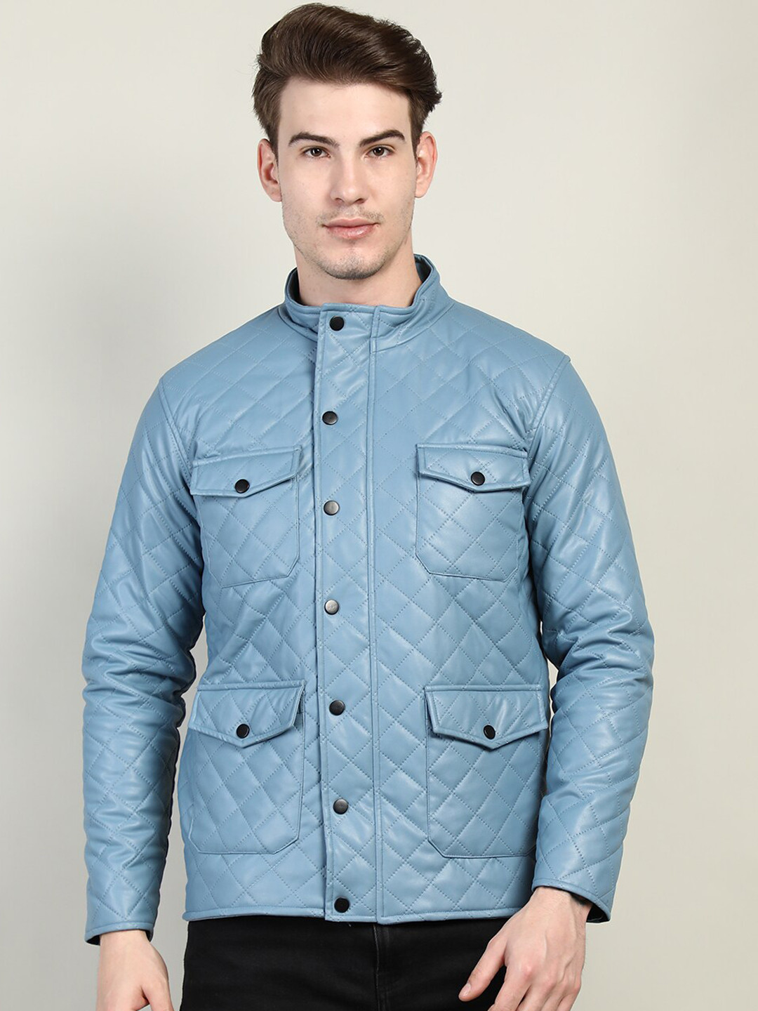 Dlanxa Men Blue Outdoor Quilted Jacket