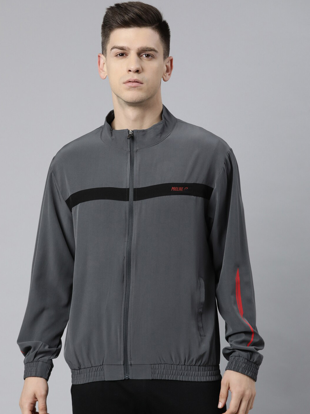 Proline Active Men Grey Outdoor Bomber Jacket