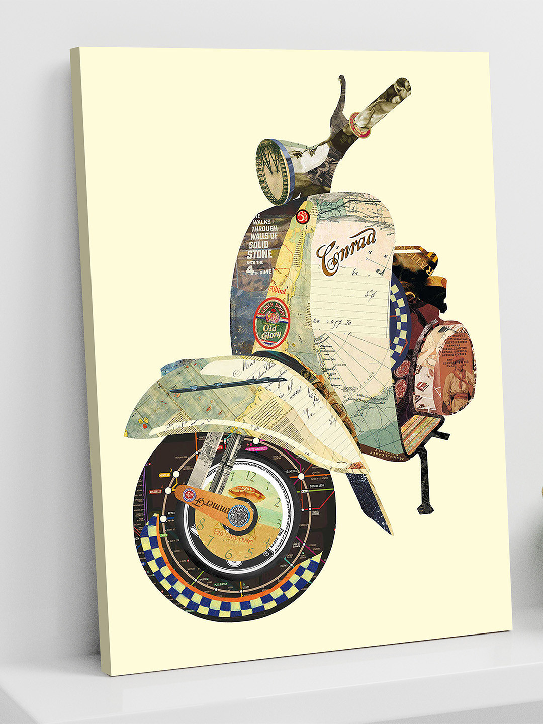 Art Street Direct Scooter Strech Canvas Wall RectanglePaintings Wall Art-22 x 16In