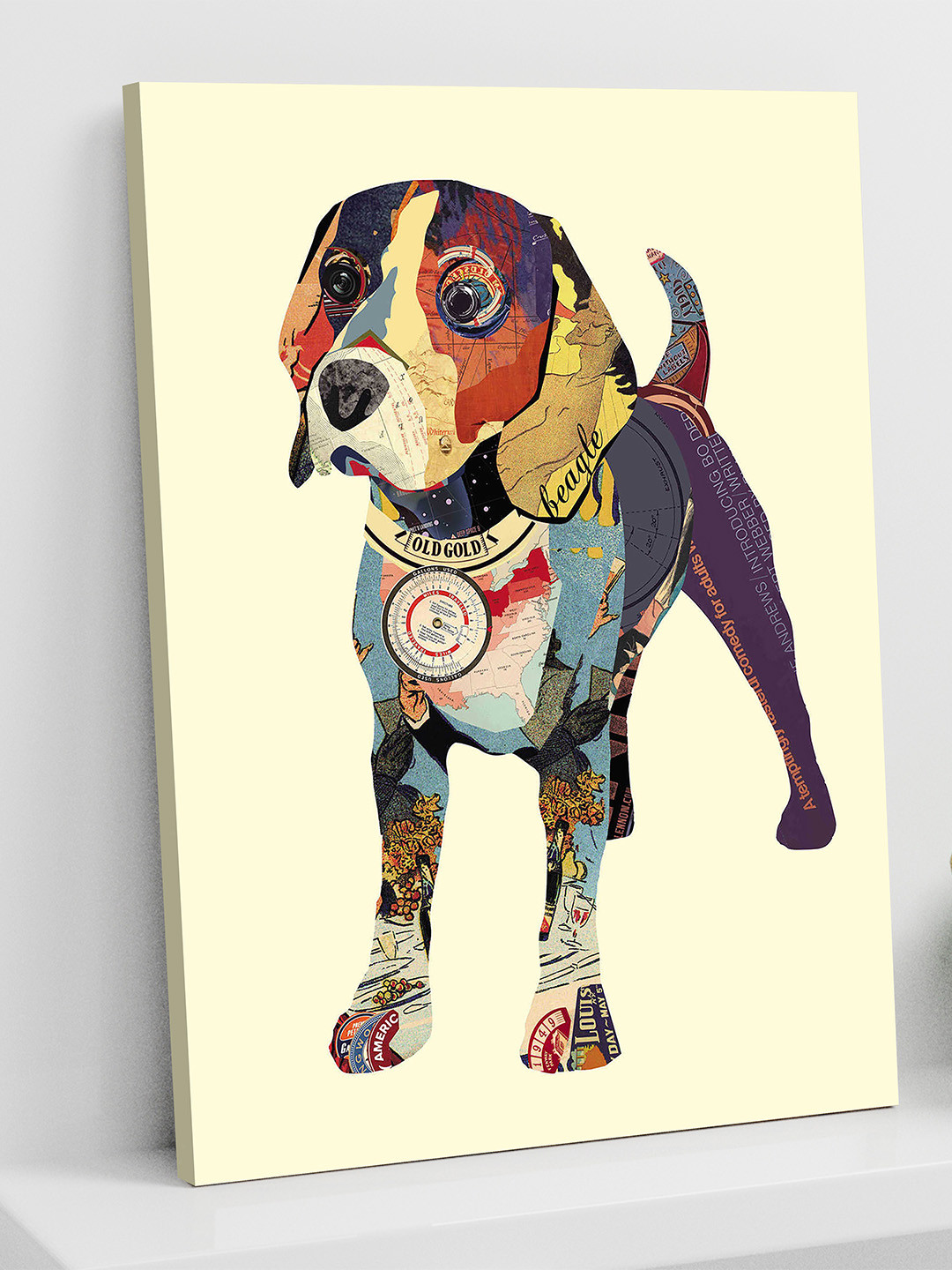 Art Street Beagle Dog Canvas Wall Rectangle Paintings Wall Art - 22 x 16 In
