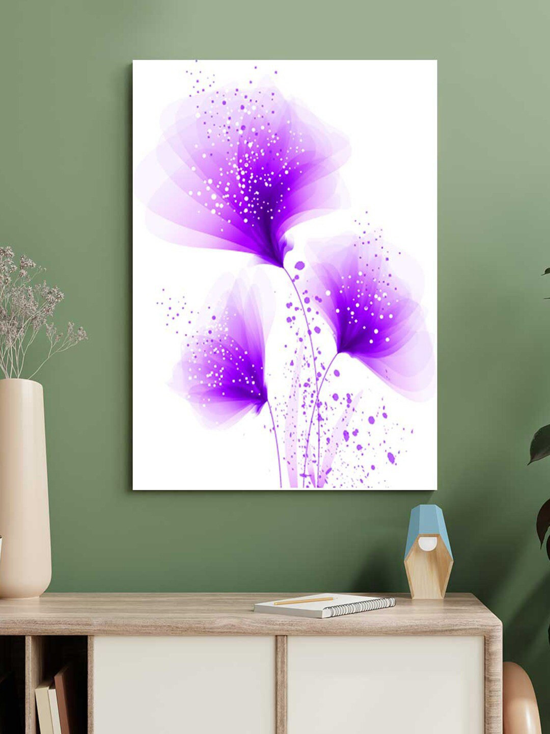 Art Street White & Purple Painted Wall Art