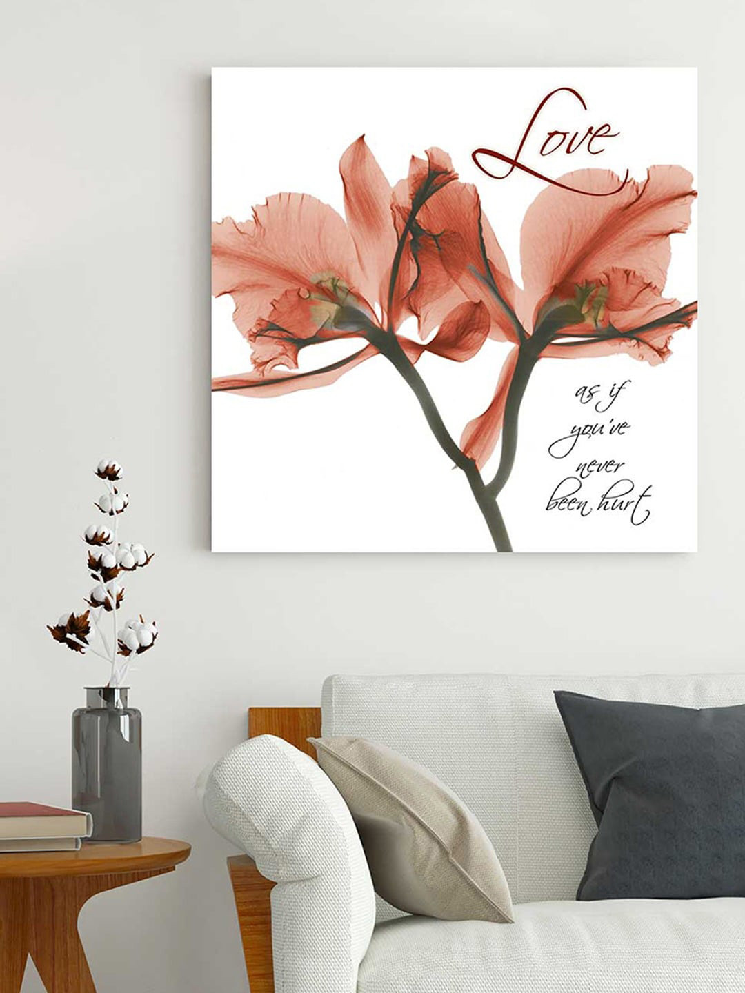 Art Street White Orchid Lavender Painted Wall Art