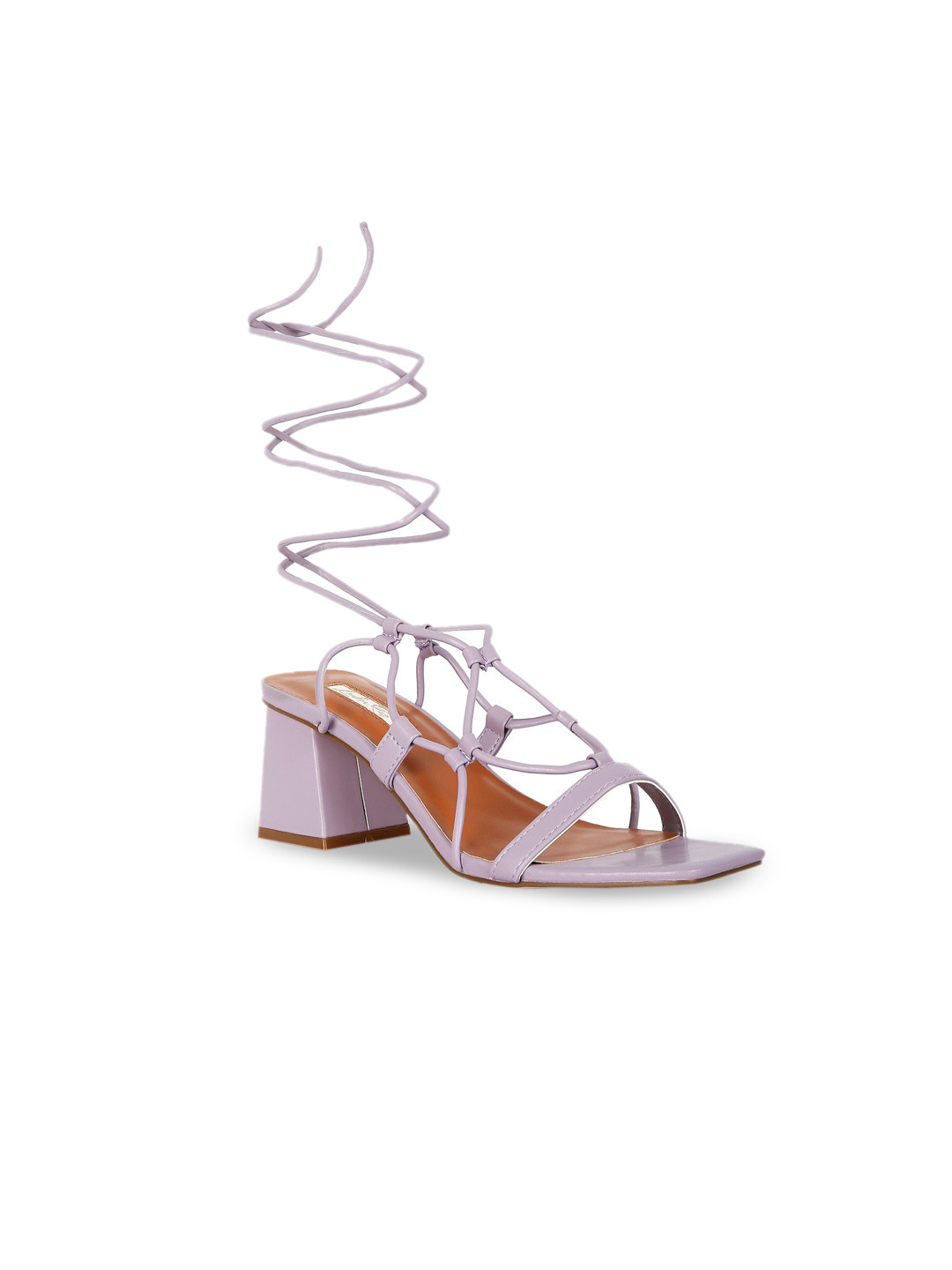 London Rag Lavender PU High-Top Block Heels