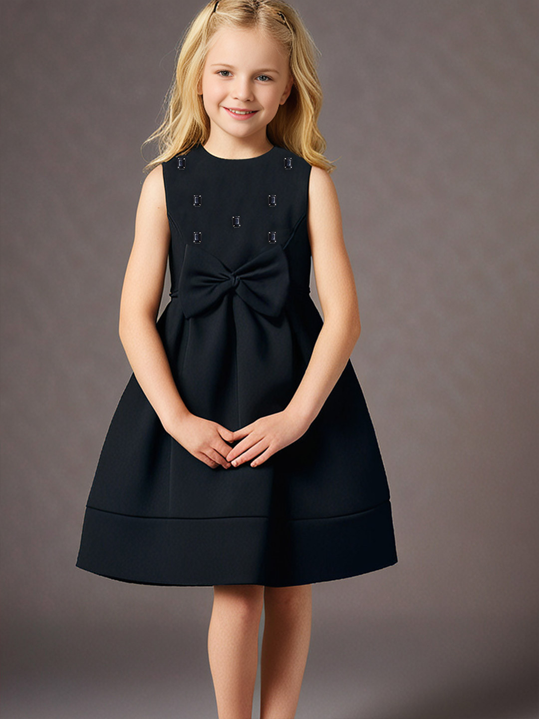 Cherry Crumble Girls Black Dress