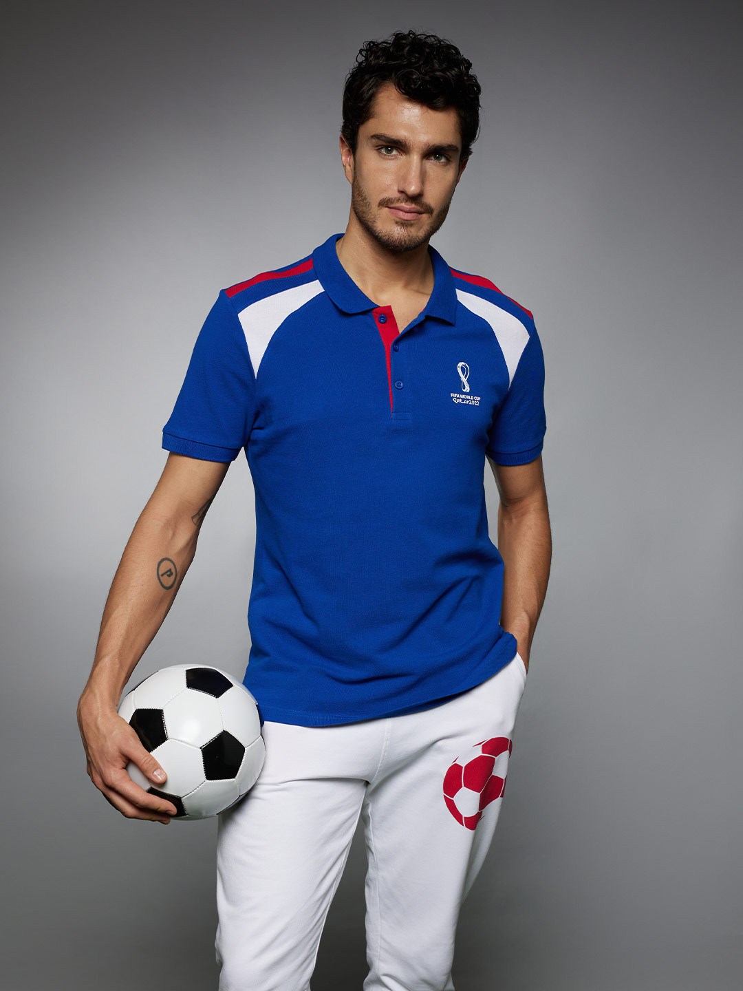 Celio Men White Football Collection Cotton Joggers