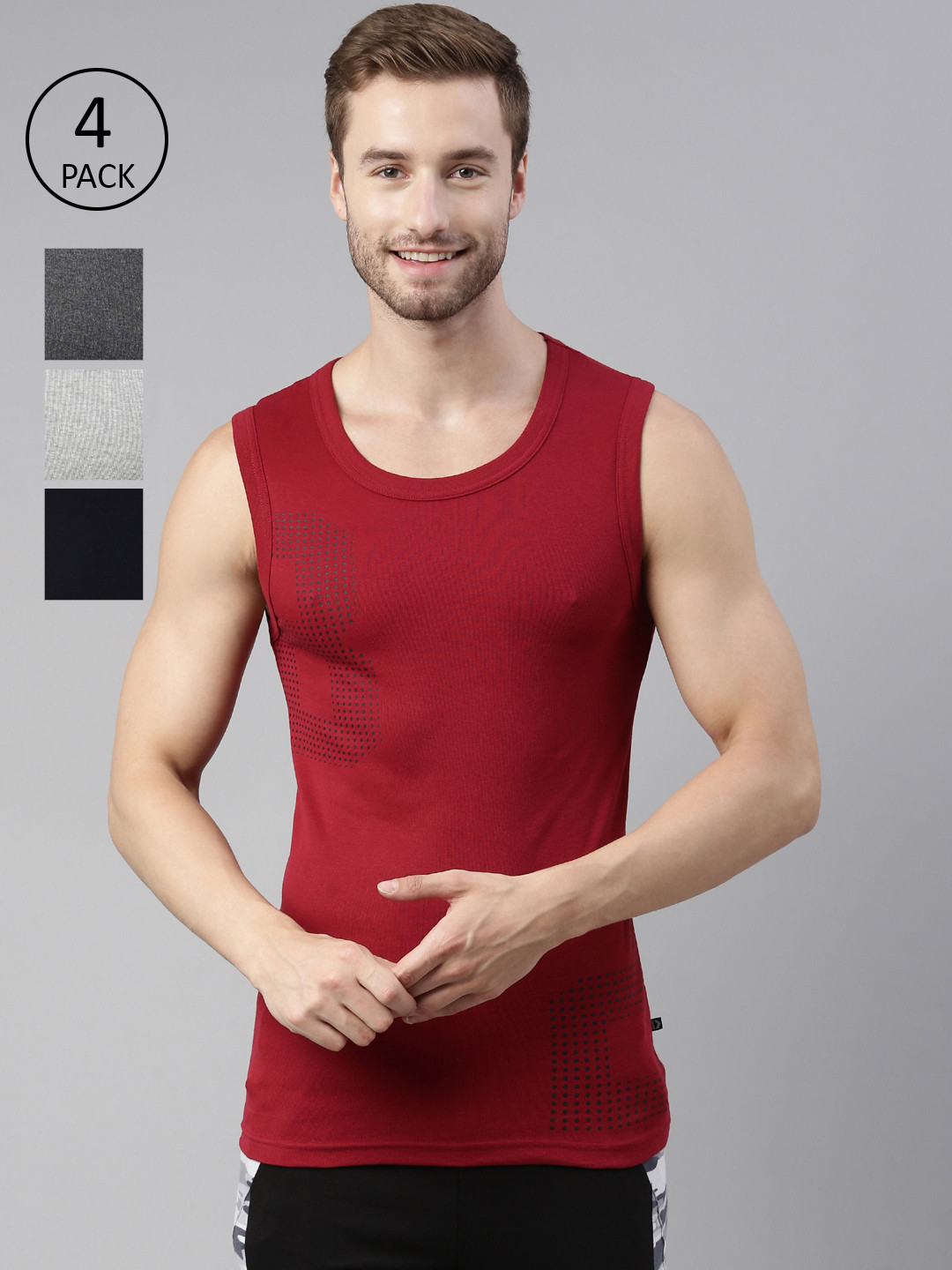 DIXCY SCOTT MAXIMUS Men Pack Of 4 Smart Wash Technology Advance Moisture Vest