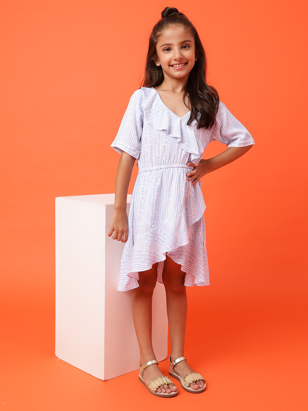 TALES & STORIES Girls Conversational Printed Dress