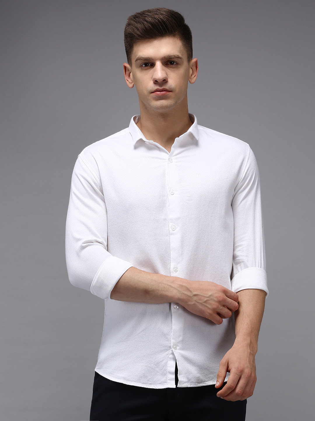 SHOWOFFFF Men White Comfort Cotton Casual Shirt