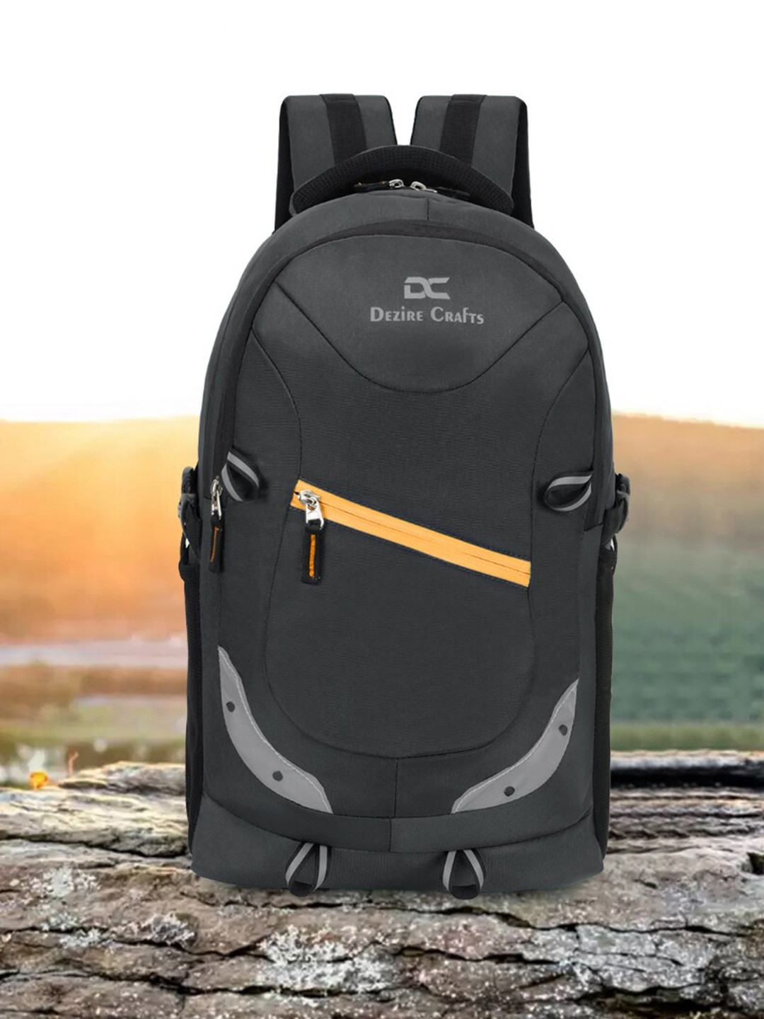 Dezire Crafts Unisex Grey Backpack with Reflective Strip