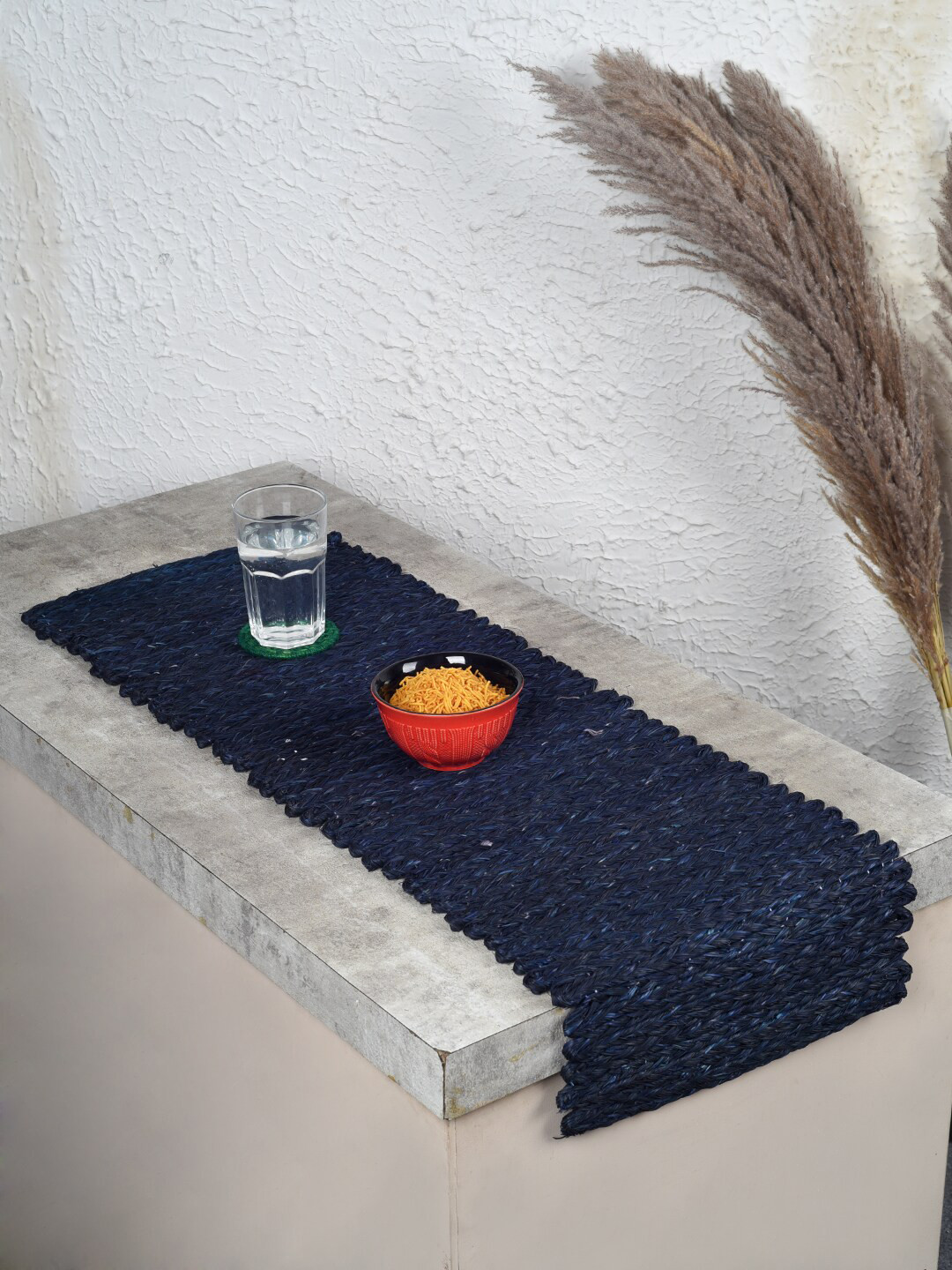 Unravel India Blue Sabai Grass Table Runner