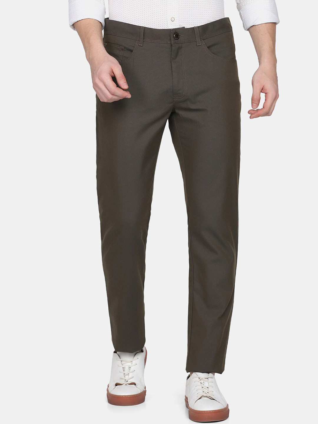 Blackberrys Men Olive Green Urban Slim Fit Trousers
