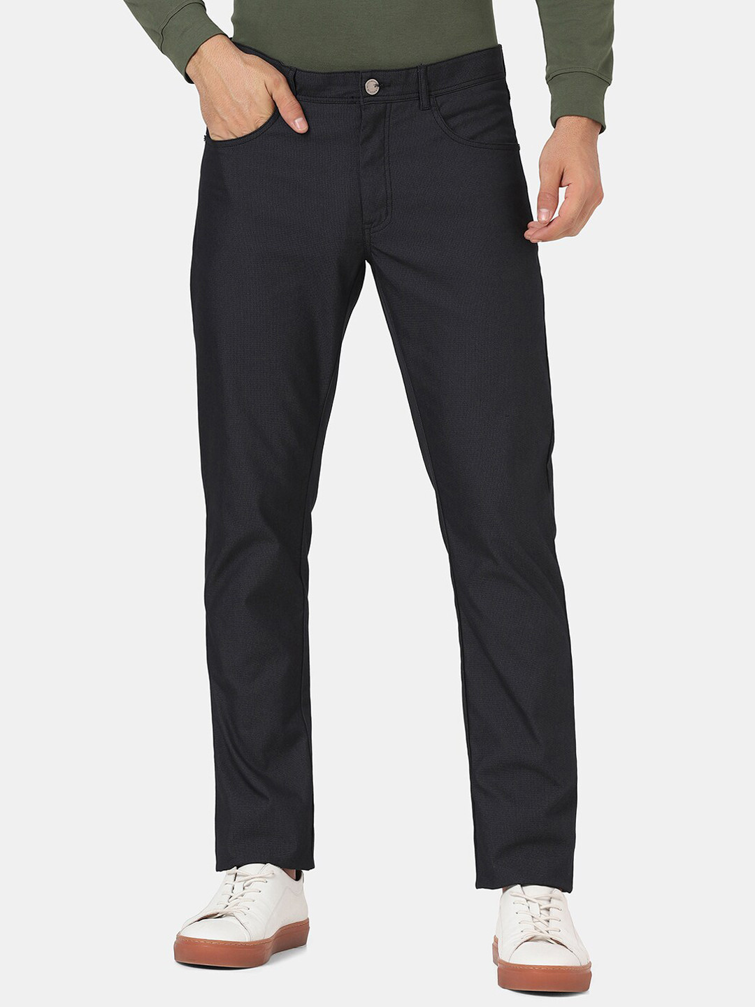 Blackberrys Men Navy Blue Urban Slim Fit Trousers