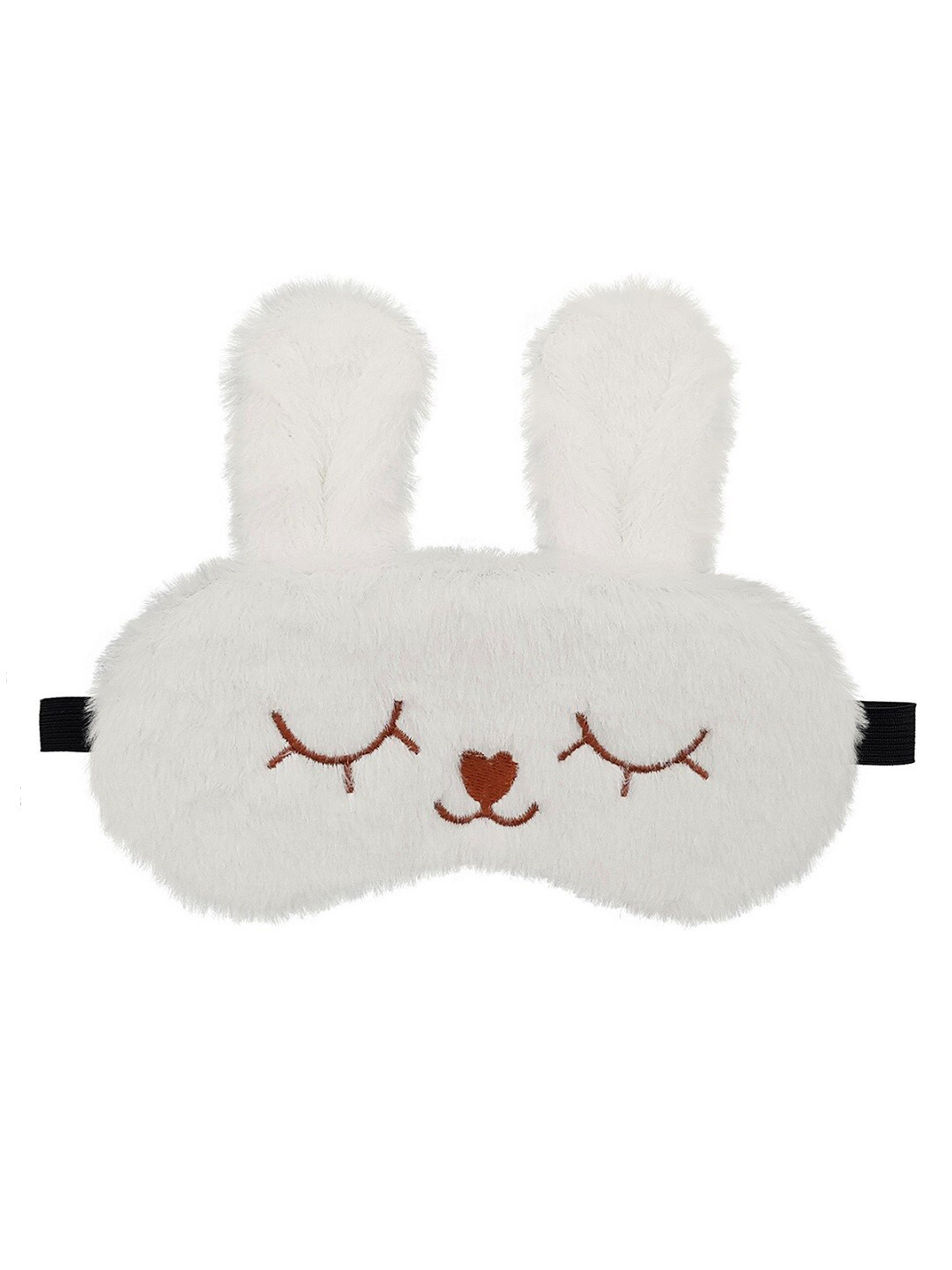 JENNA Unisex White Solid Bunny Face Sleeping Eye Mask