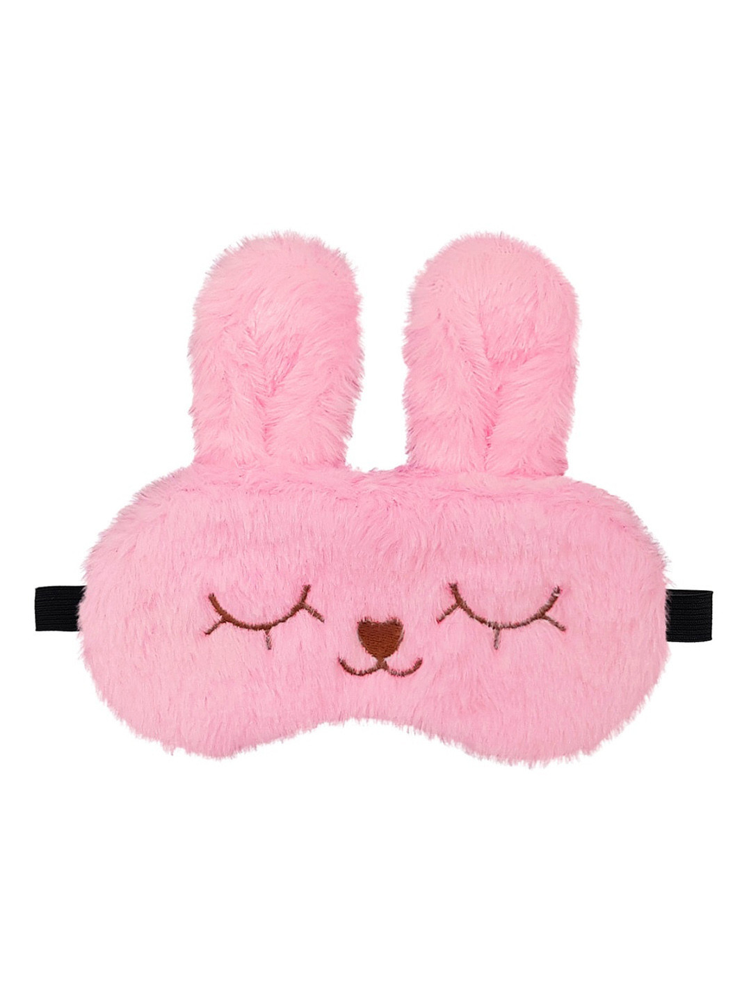 JENNA Pink Solid Bunny Face Sleeping Eye Mask