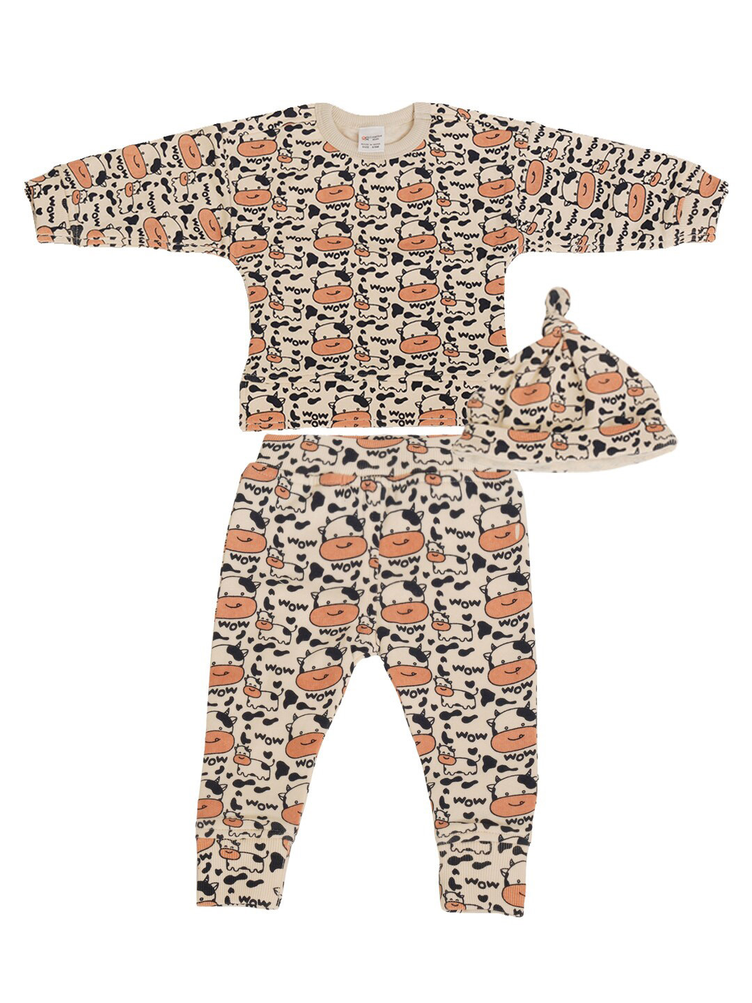 Creative Kids Girls Black & White Printed T-shirt with Pyjamas