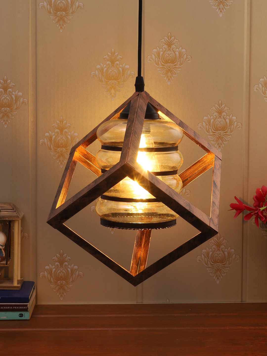 foziq Rose Gold-Toned Solid Ceiling Pendant Lamp