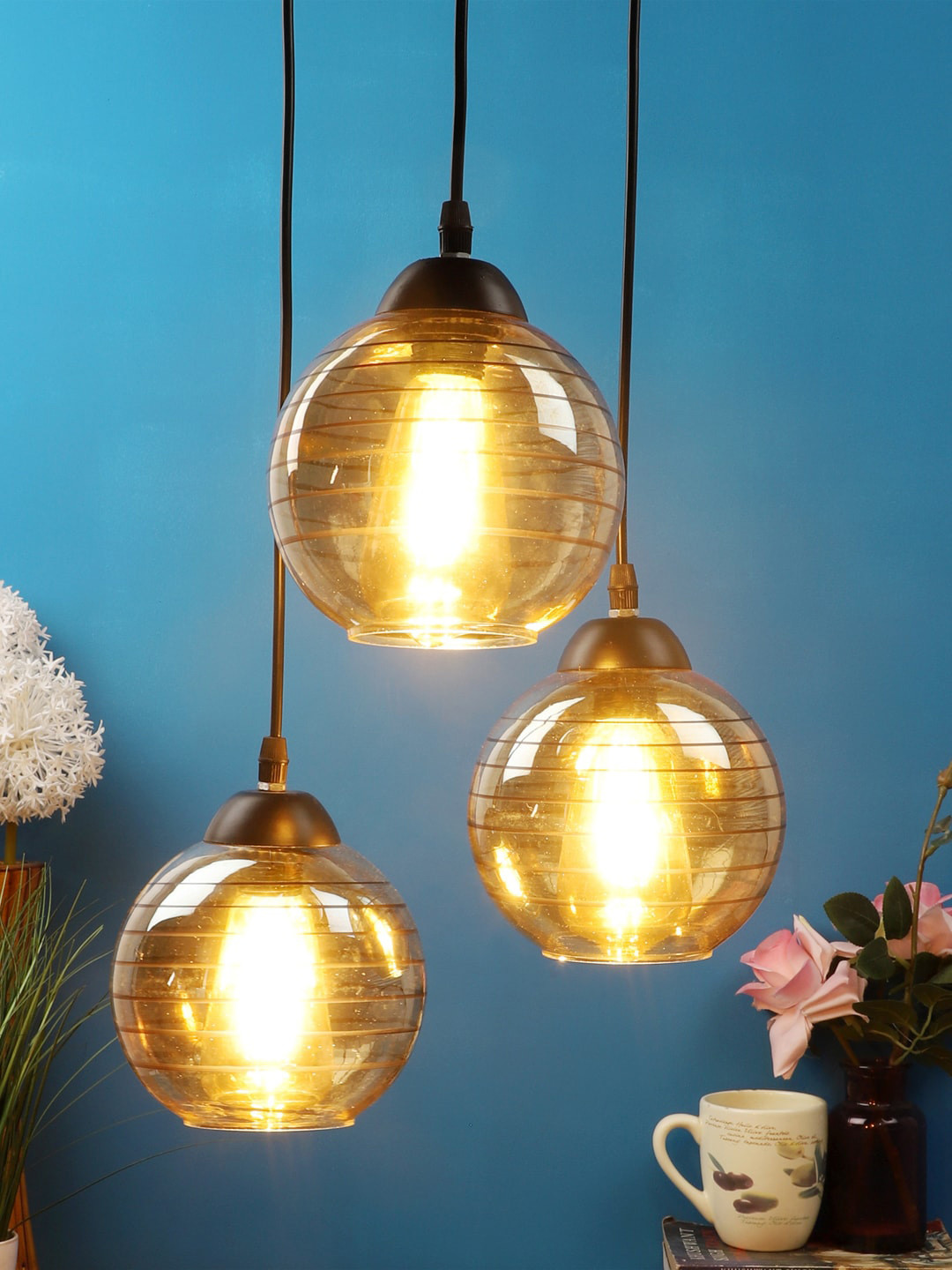 foziq Black Solid Spherical Ceiling Lamp