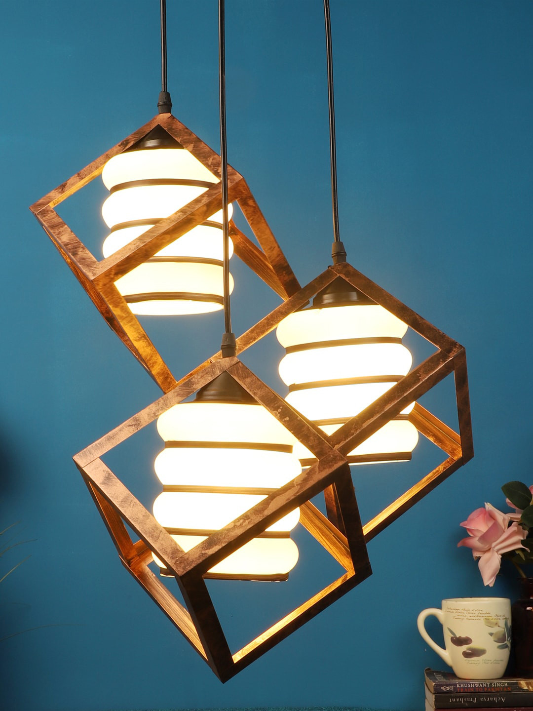 foziq Rose Gold-Toned Solid Ceiling Lamps