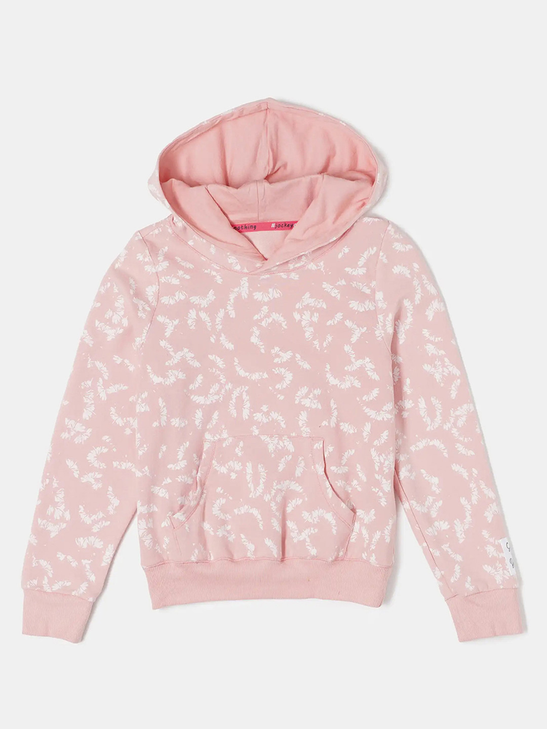 Jockey Girls Super Combed Cotton Printed Relaxed Fit Full Sleeve Hoodie Sweatshirt-CG26