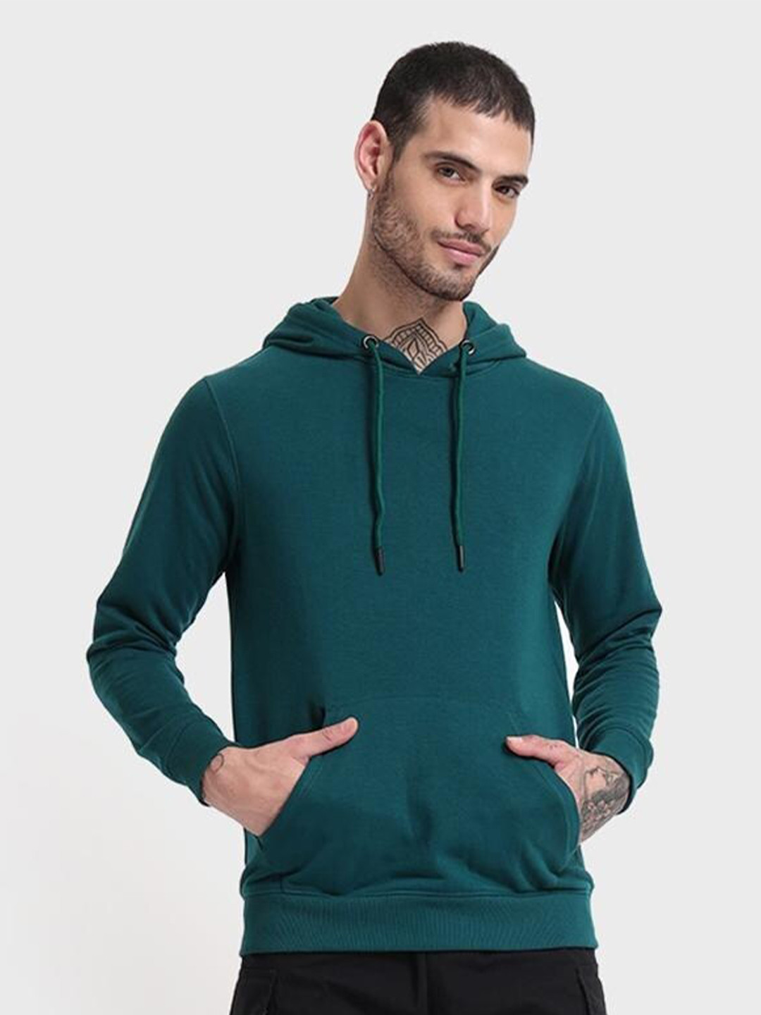 Bewakoof Men Teal Blue Hoodie