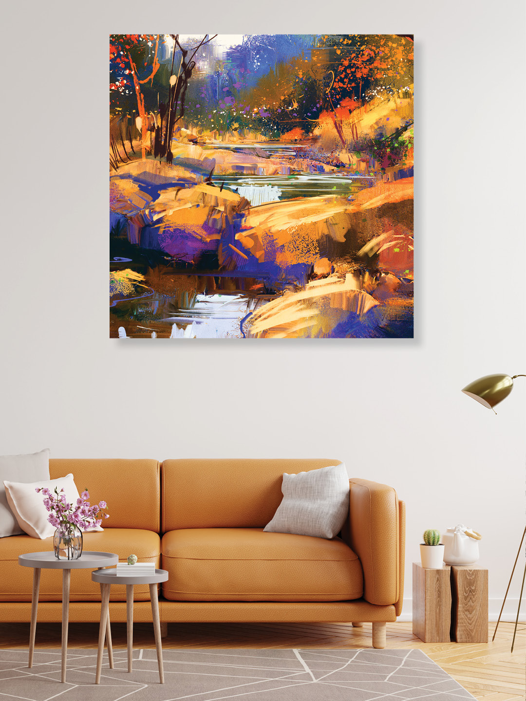 RANDOM Blue & Beige Colored Nature Landscape Wall Art