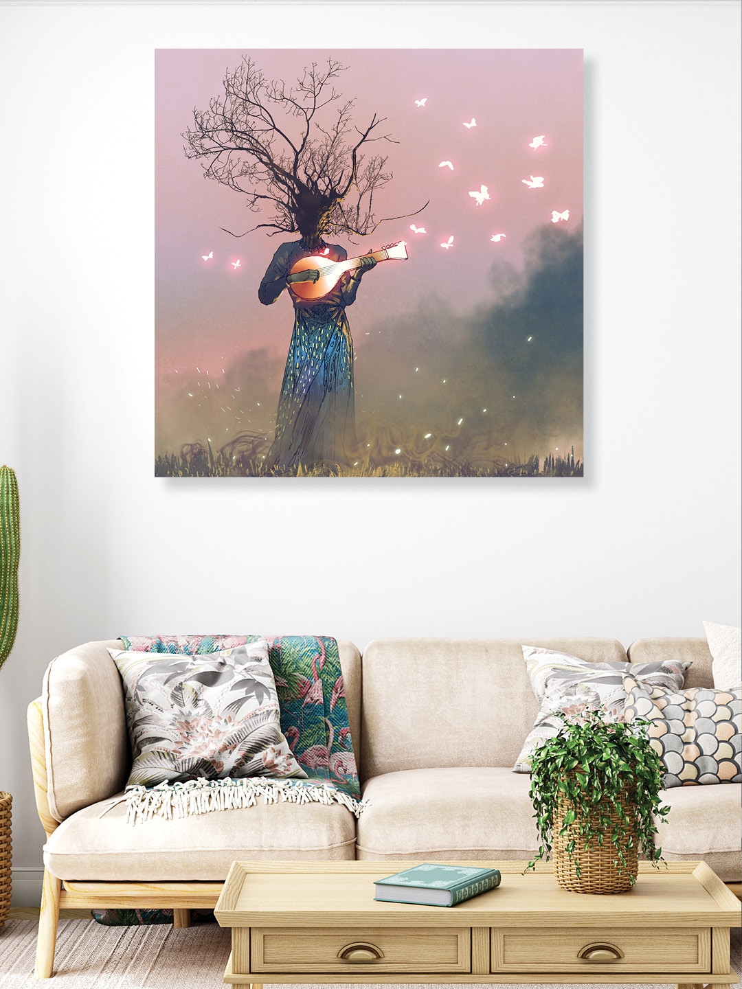 RANDOM Abstract Printed Square Portrait Paintings Wall Art - 24x24In