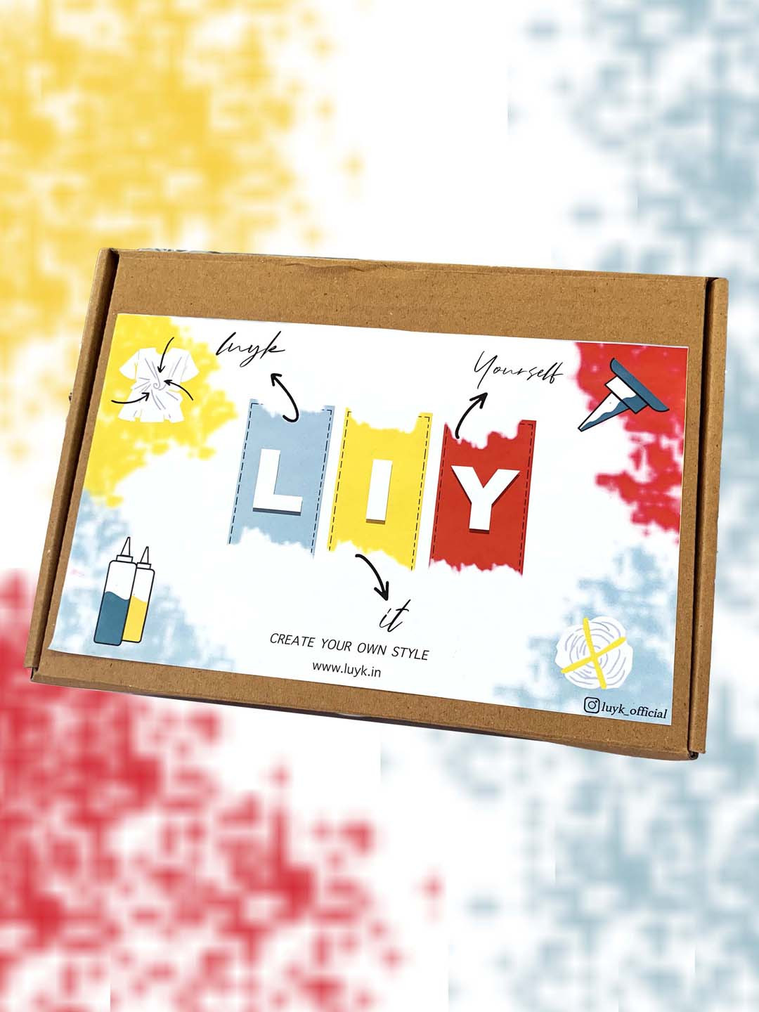 luyk Kids Red & White Tie & Dyed DIY Night Suit Kit