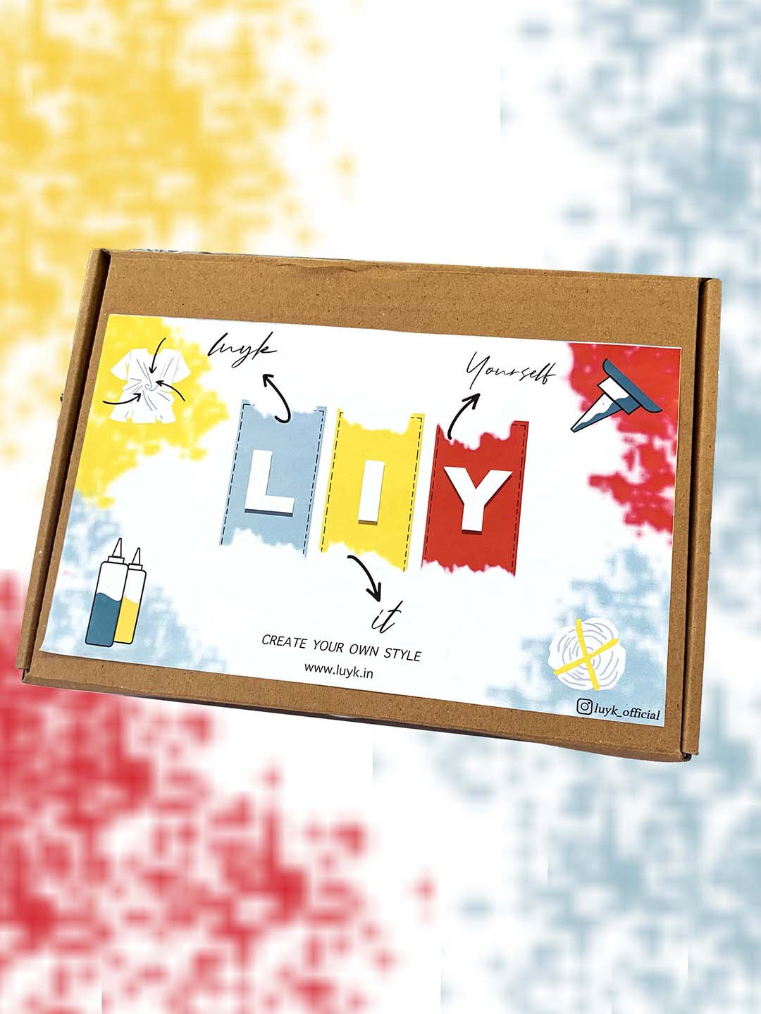 luyk Kids Red Blue Tie & Dyed DIY Night Suit Kit