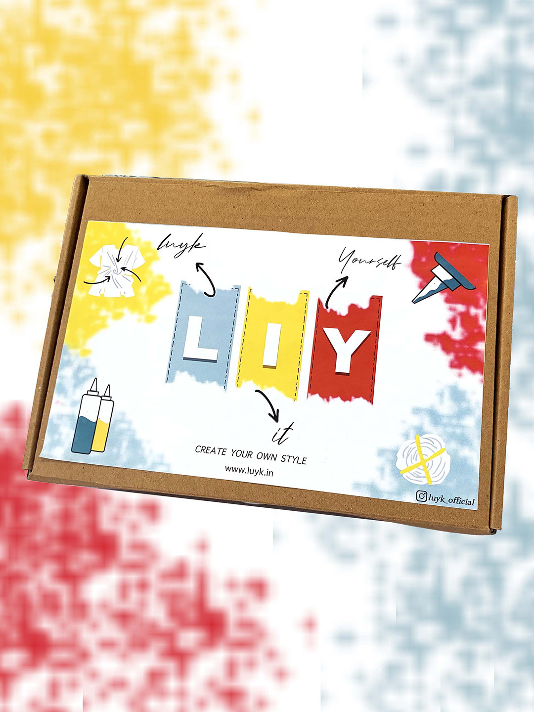 luyk Kids Blue & Red DIY Tie & Dye Pure Cotton Activity Set