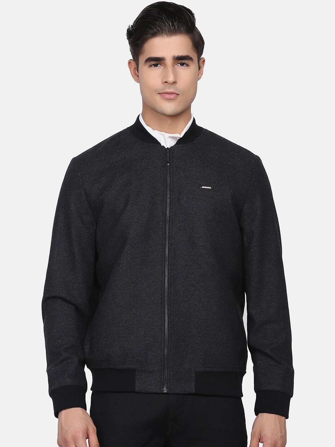 Blackberrys Men Charcoal Bomber Jacket