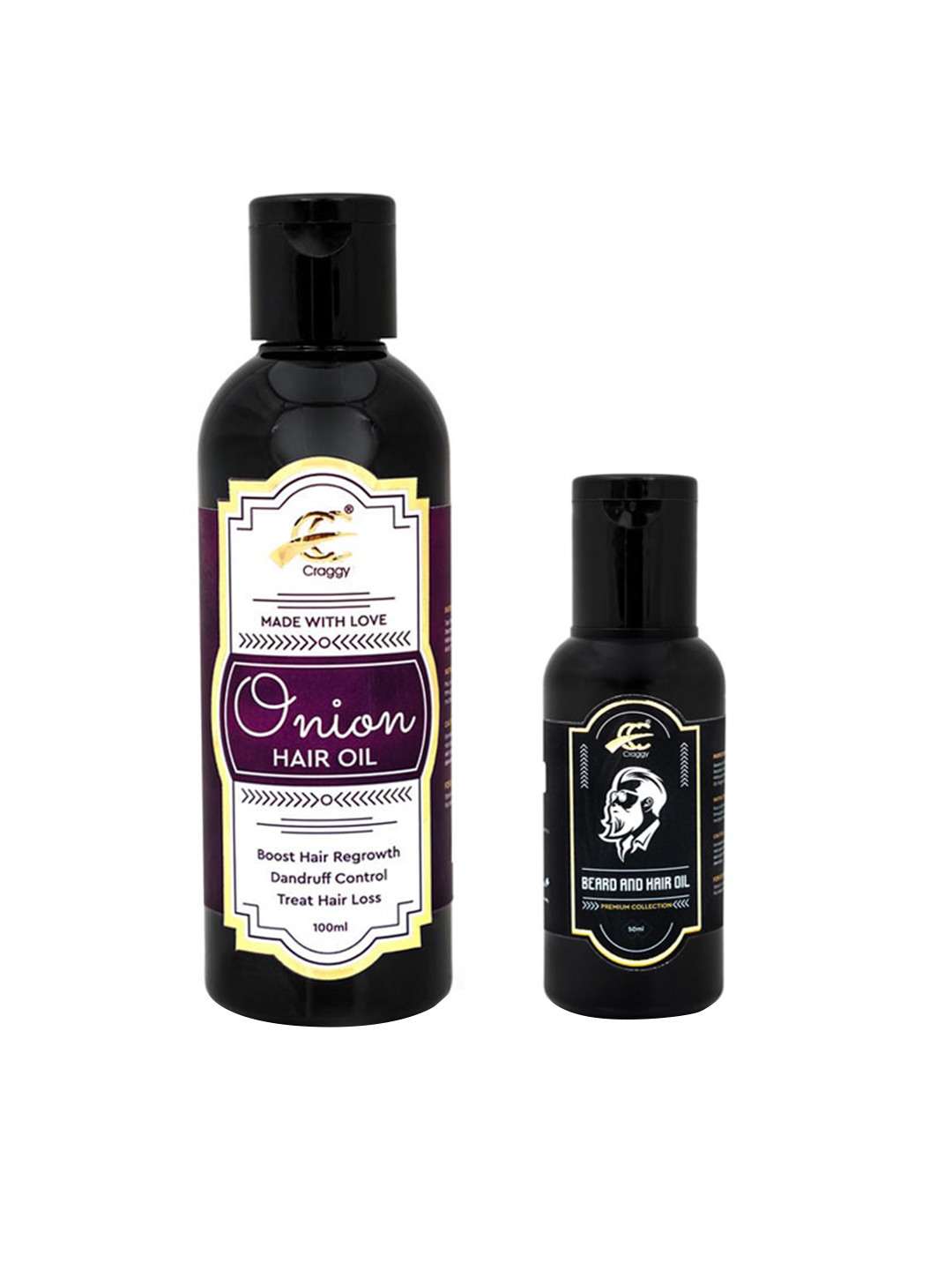 Craggy Cosmetic Unisex Pack of 2 Onion Hair Oil & Beard Oil