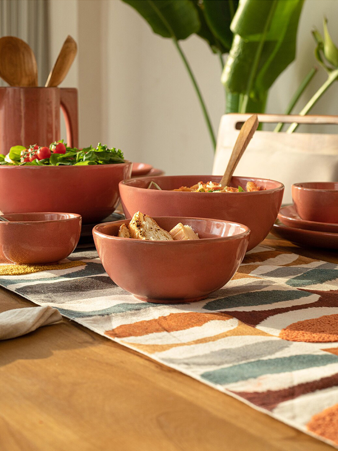 ellementry Peach Solid Ceramic Soup Bowl