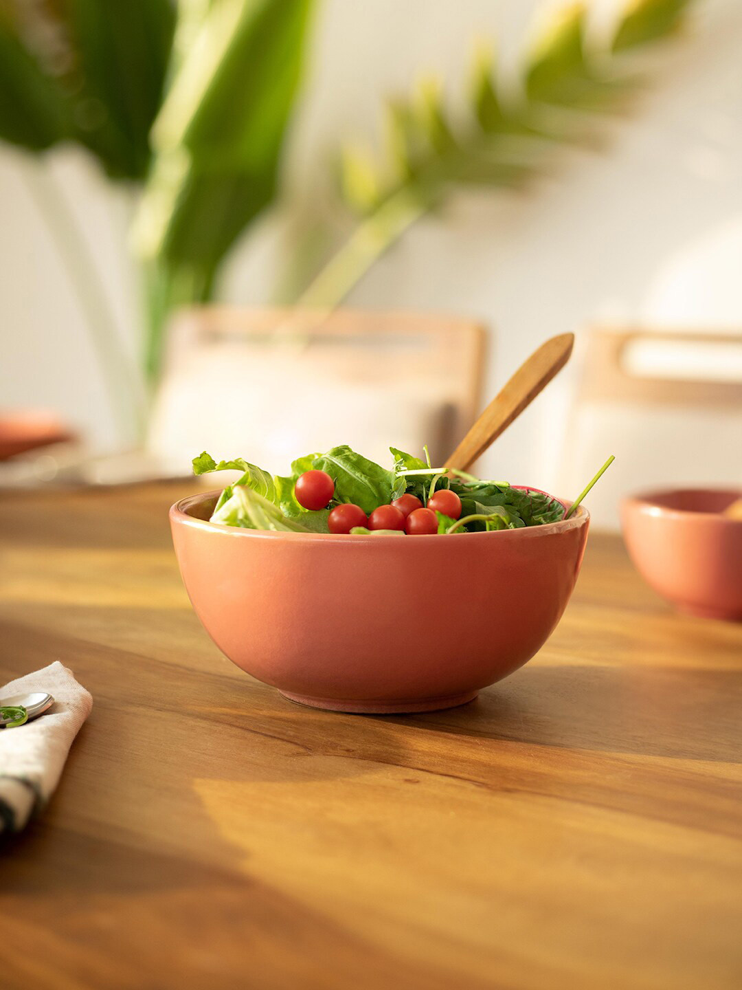 ellementry Peach Rustic Reef Ceramic Serving Bowl