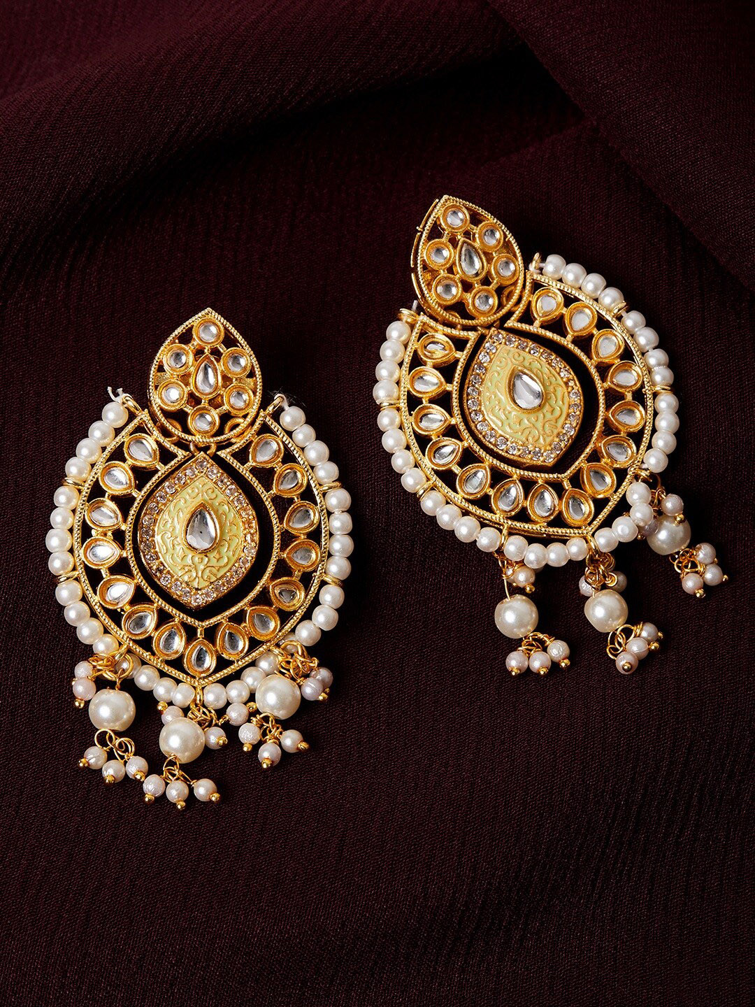 ZeroKaata Women Lime Green Contemporary Drop Earrings