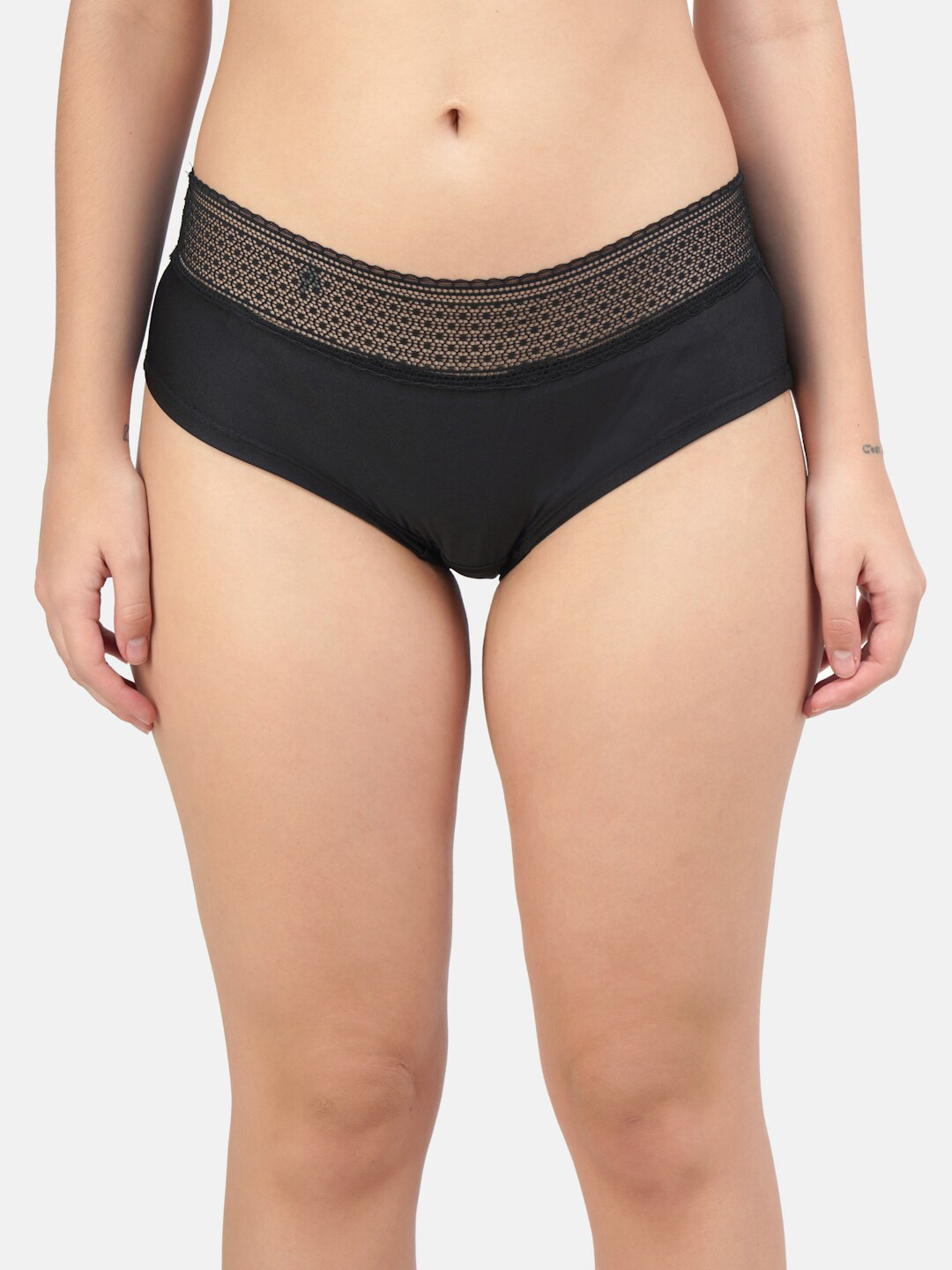 Hill Islands Women Black Self Design Bikini Briefs 50003