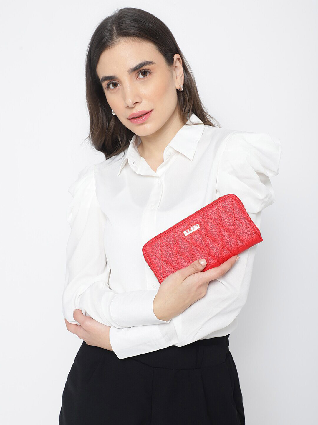 KLEIO Quilted Zip Around Wallet