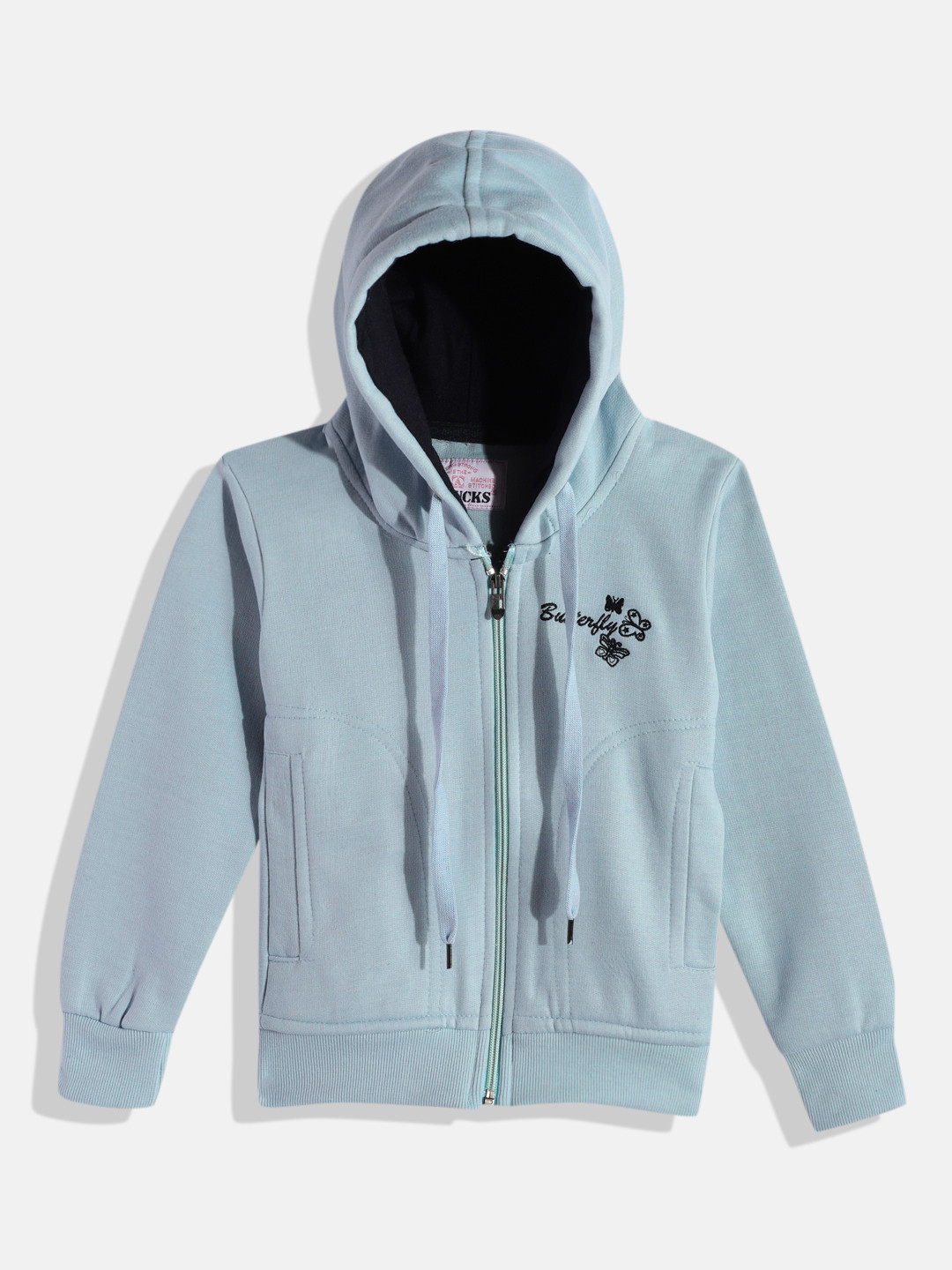 ADBUCKS Girls Hooded Sweatshirt with Embroidered Detail