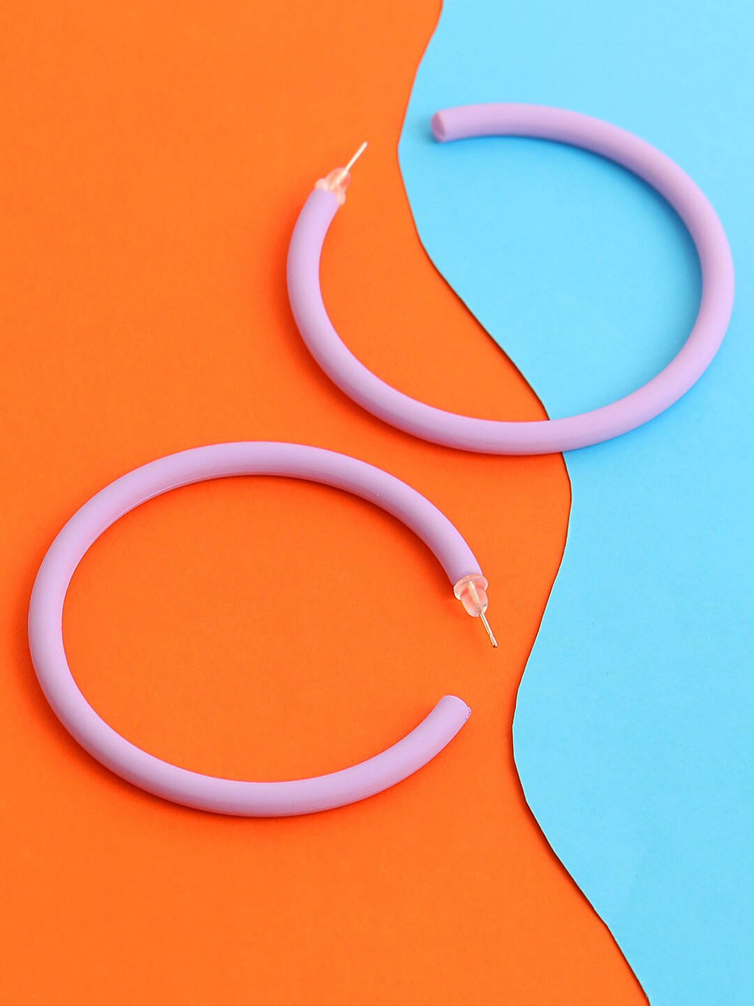 SOHI Purple Gold Plated Circular Hoop Earrings