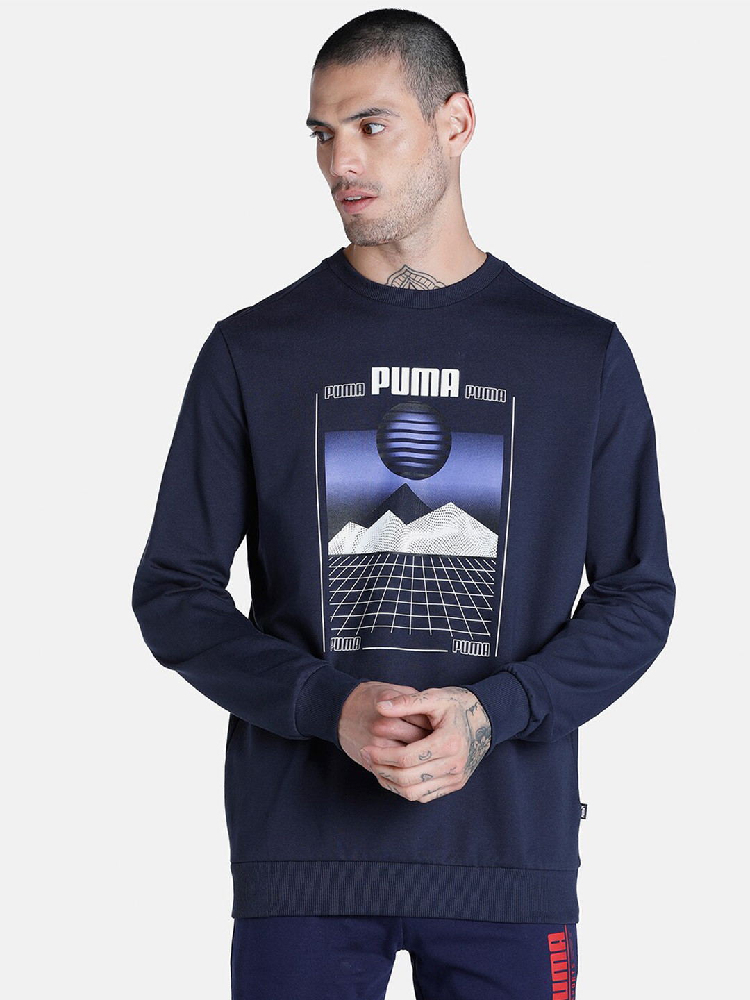 Puma 3D Graphic Men Regular Fit Sweatshirt