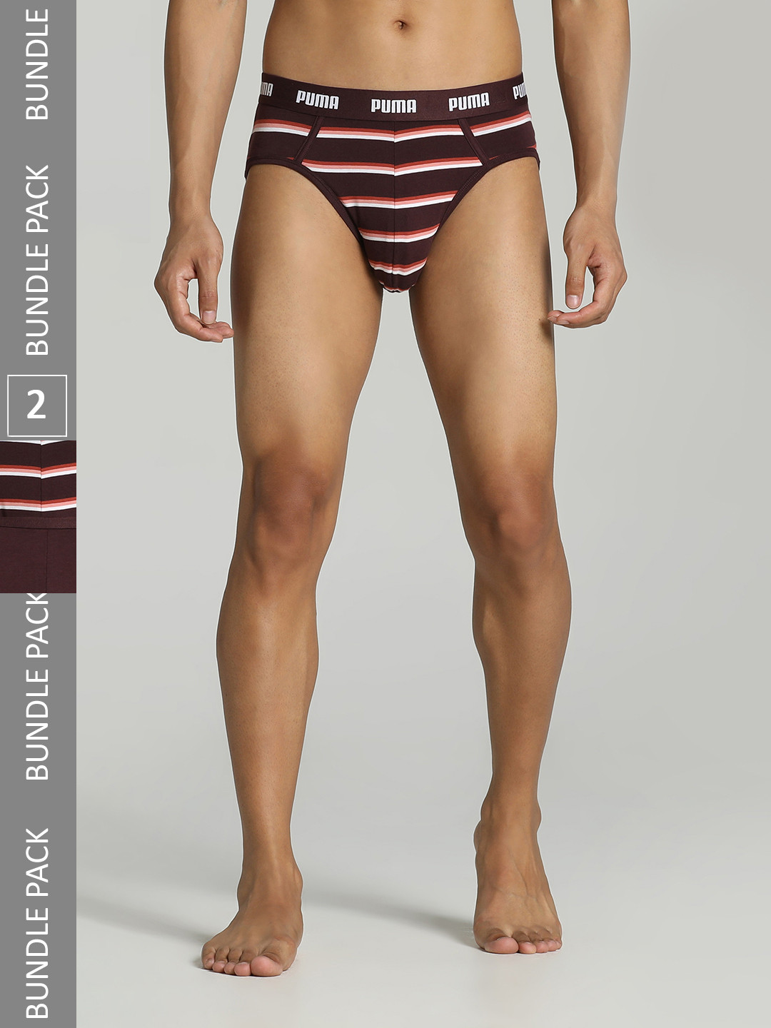 Puma Men Stretch Star Briefs Pack Of 2 67648302