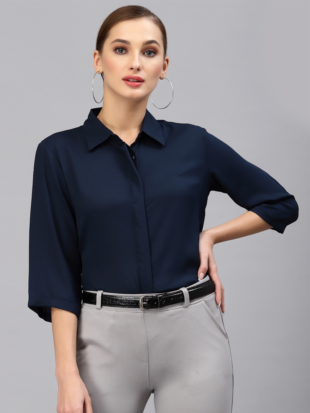 Blue formal shirt 2024 women