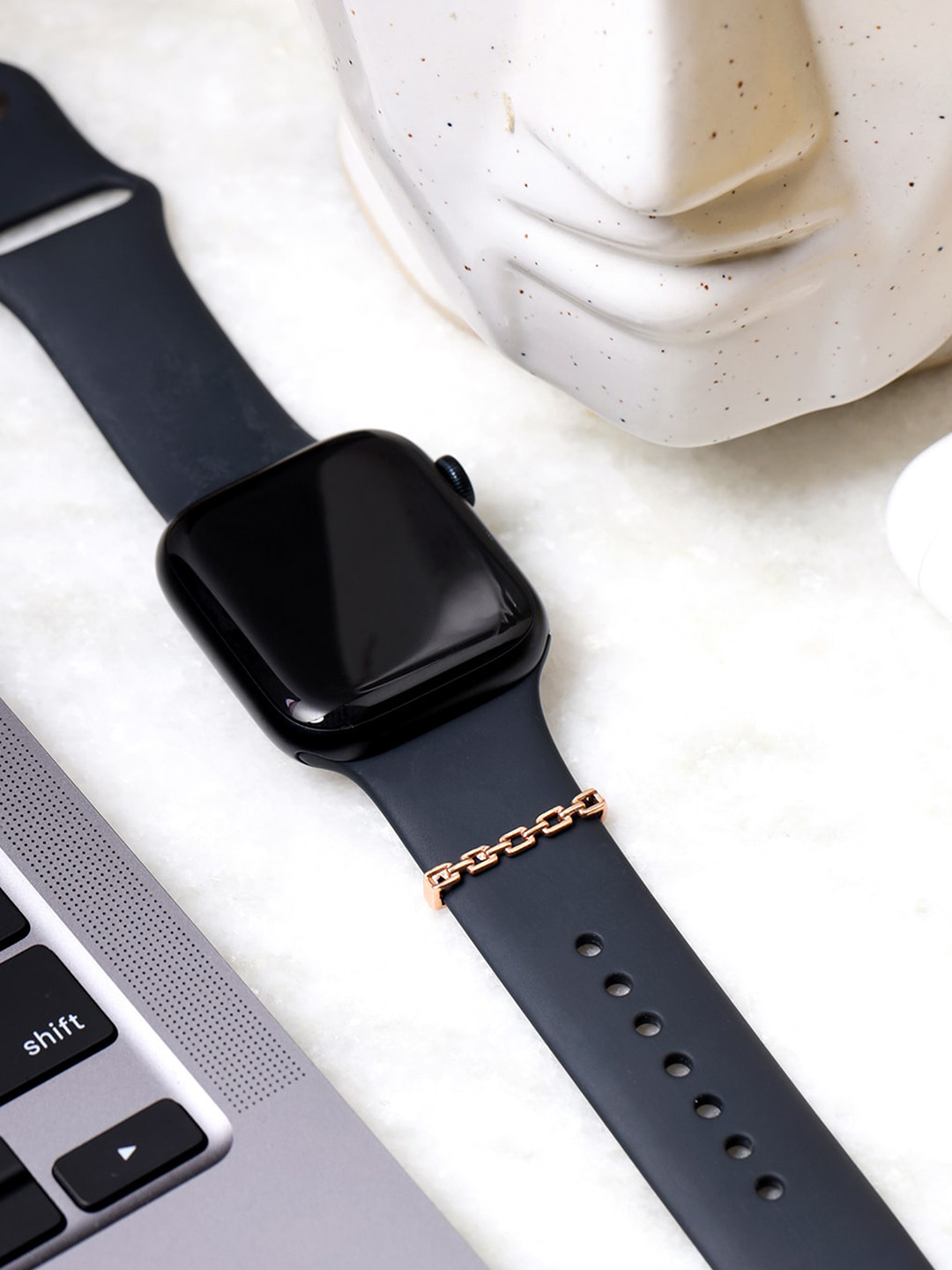 Mitali Jain Women Rose Gold-Toned Solid Link Watch Charms