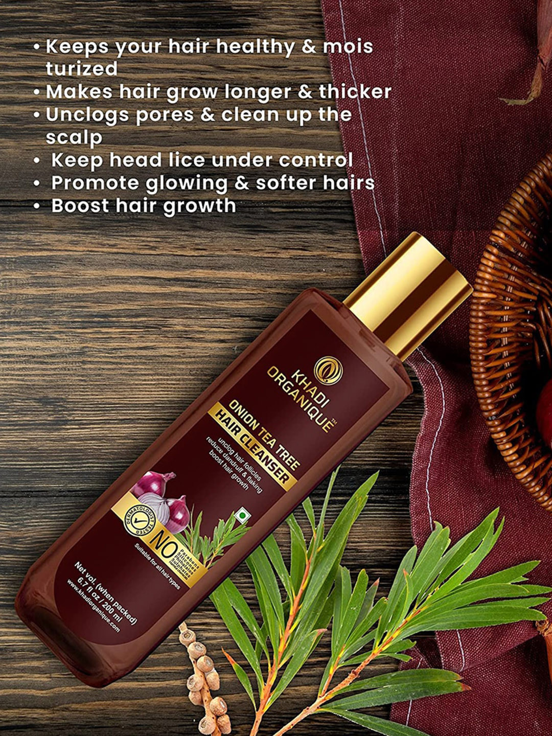 Khadi Organique Set Of 2 Transparent Onion Tea Tree Cleanser 200ml