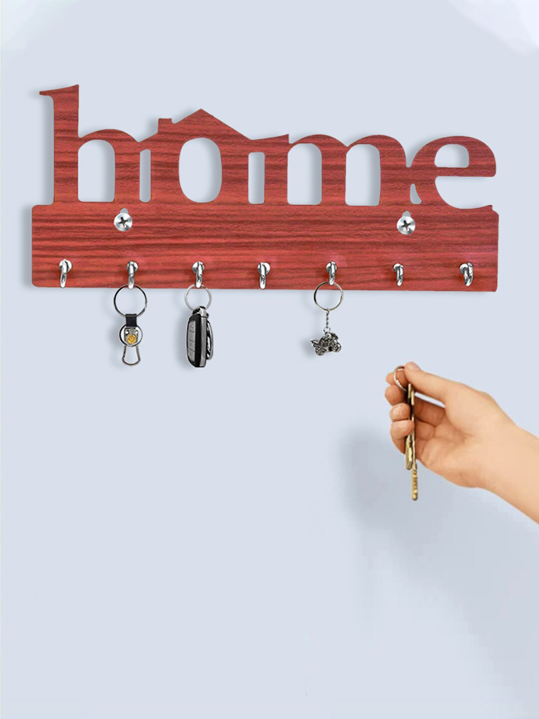 Kuber Industries Wood Home Design 7 Hooks Mounted Key Holder